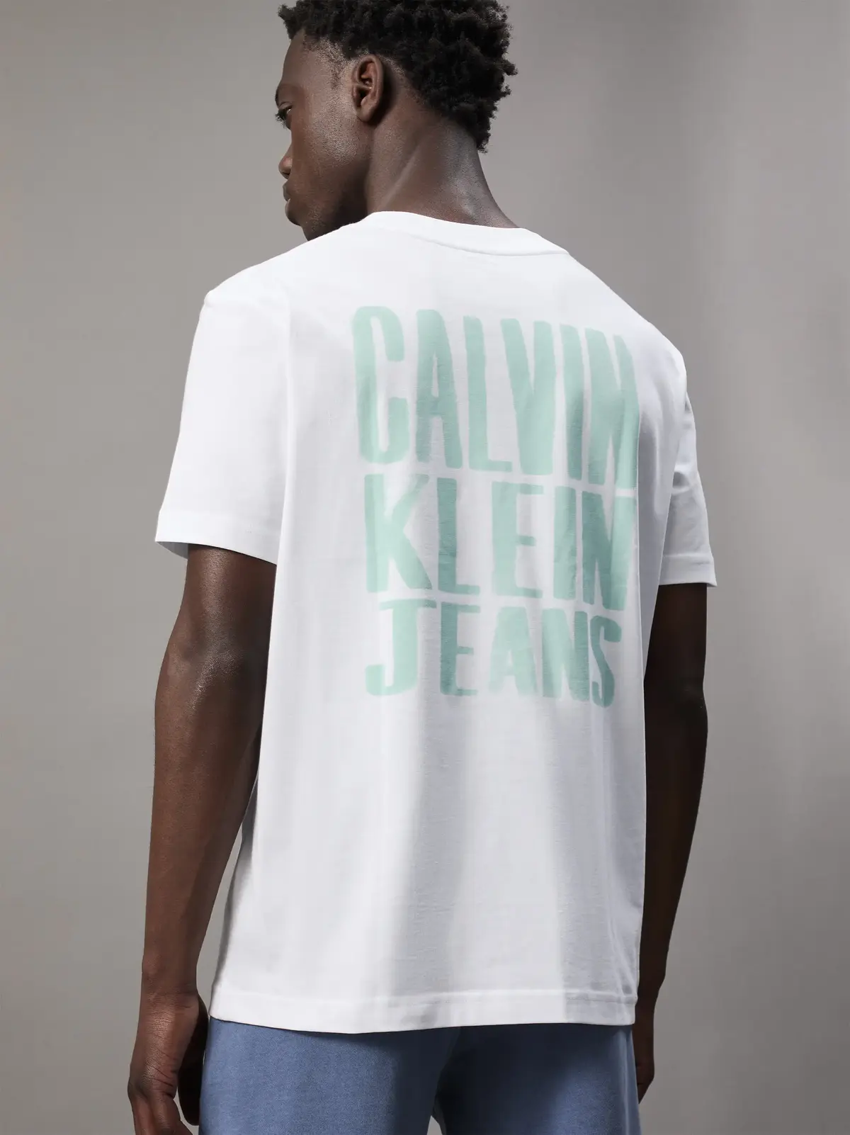 Calvin Klein PAINTED CALVIN KLEIN, YAF Beyaz Erkek T-Shirt & Polo