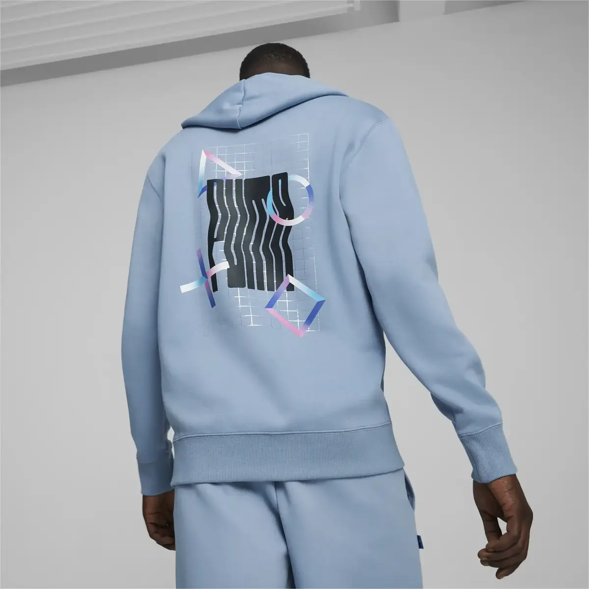 Puma X PLAYSTATION Graphic Hoodie DK Mavi Erkek Sweatshirt