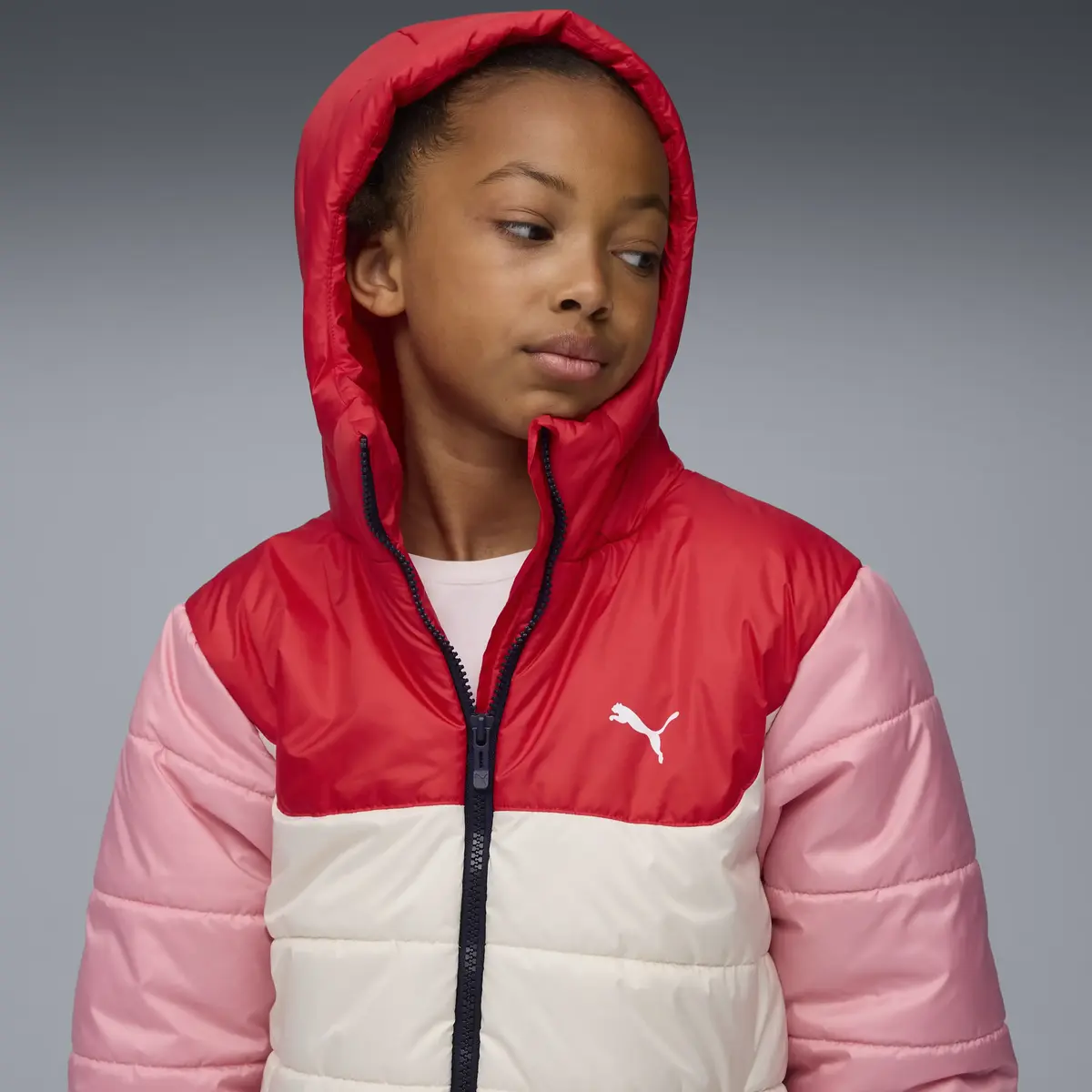Puma ESS Hooded Padded Jacket Krem Unisex Çocuk Mont