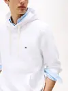 Tommy Hilfiger ESSENTIAL FLEECE HOO Erkek Beyaz Sweatshirt