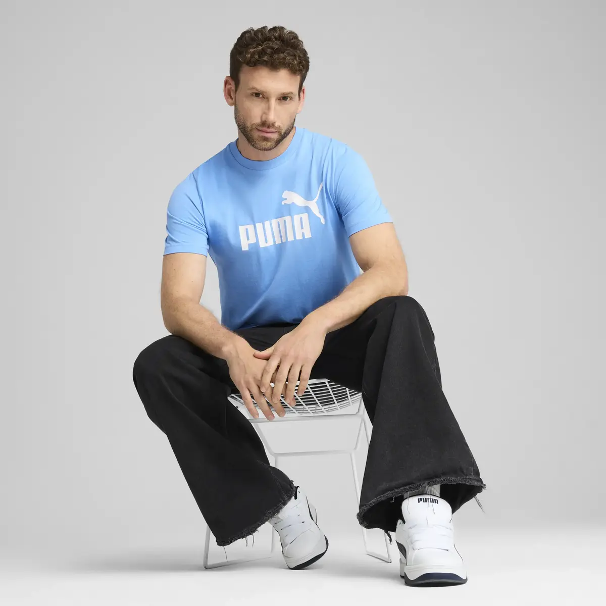 PUMA ESS No. 1 Logo Tee Mavi Erkek T-Shirt