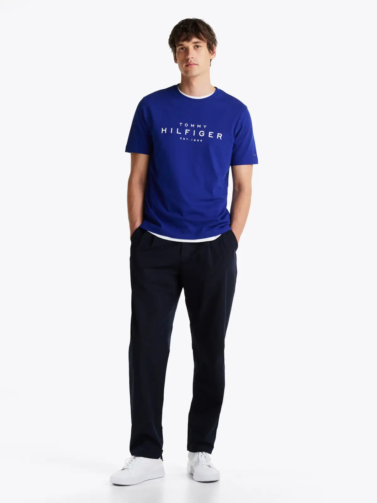 Tommy Hilfiger BIG HILFIGER TEE Erkek Mavi T-Shirt