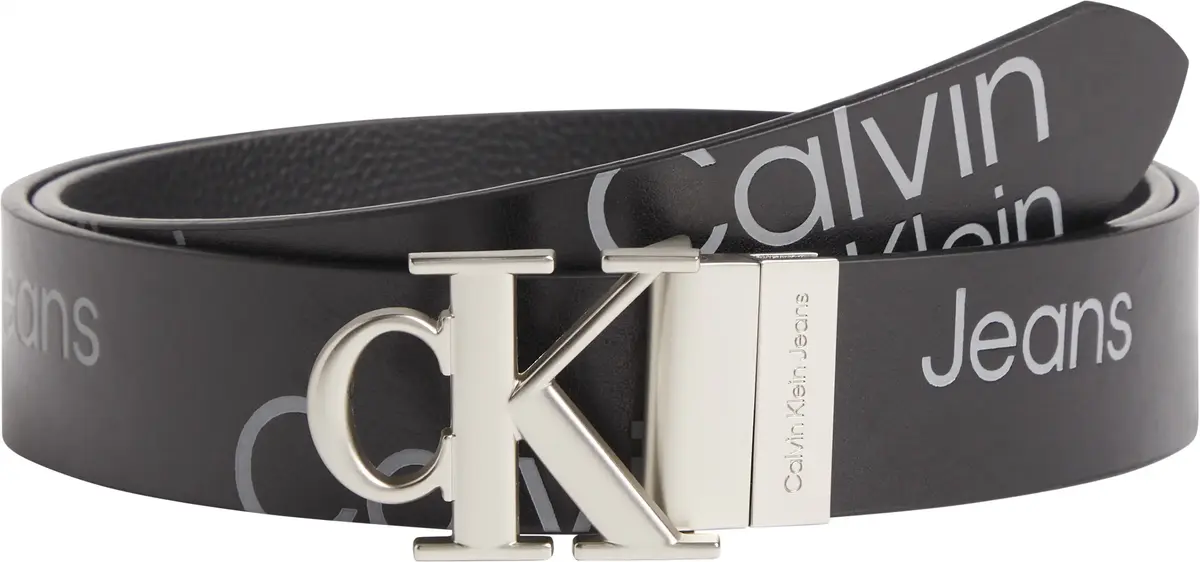 Calvin Klein ROUND MONO PLAQUE RE Erkek Siyah Kemer