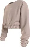 Calvin Klein METALLIC BOX LOGO SW Kadın Kahverengi Sweatshirt