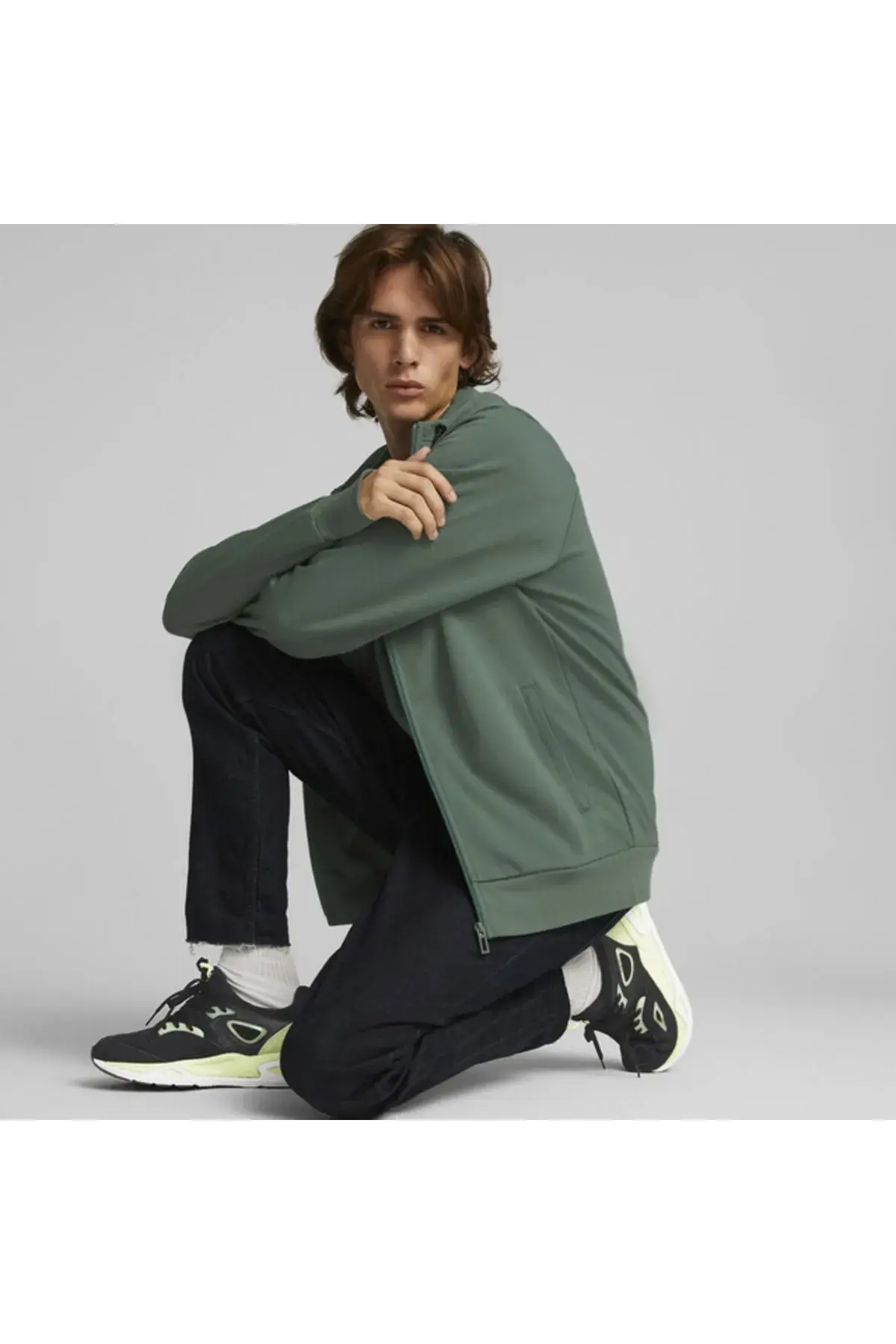 Puma Mapf1 Hooded Sweat Jacket Yeşil Erkek Fermuarlı Hoodie