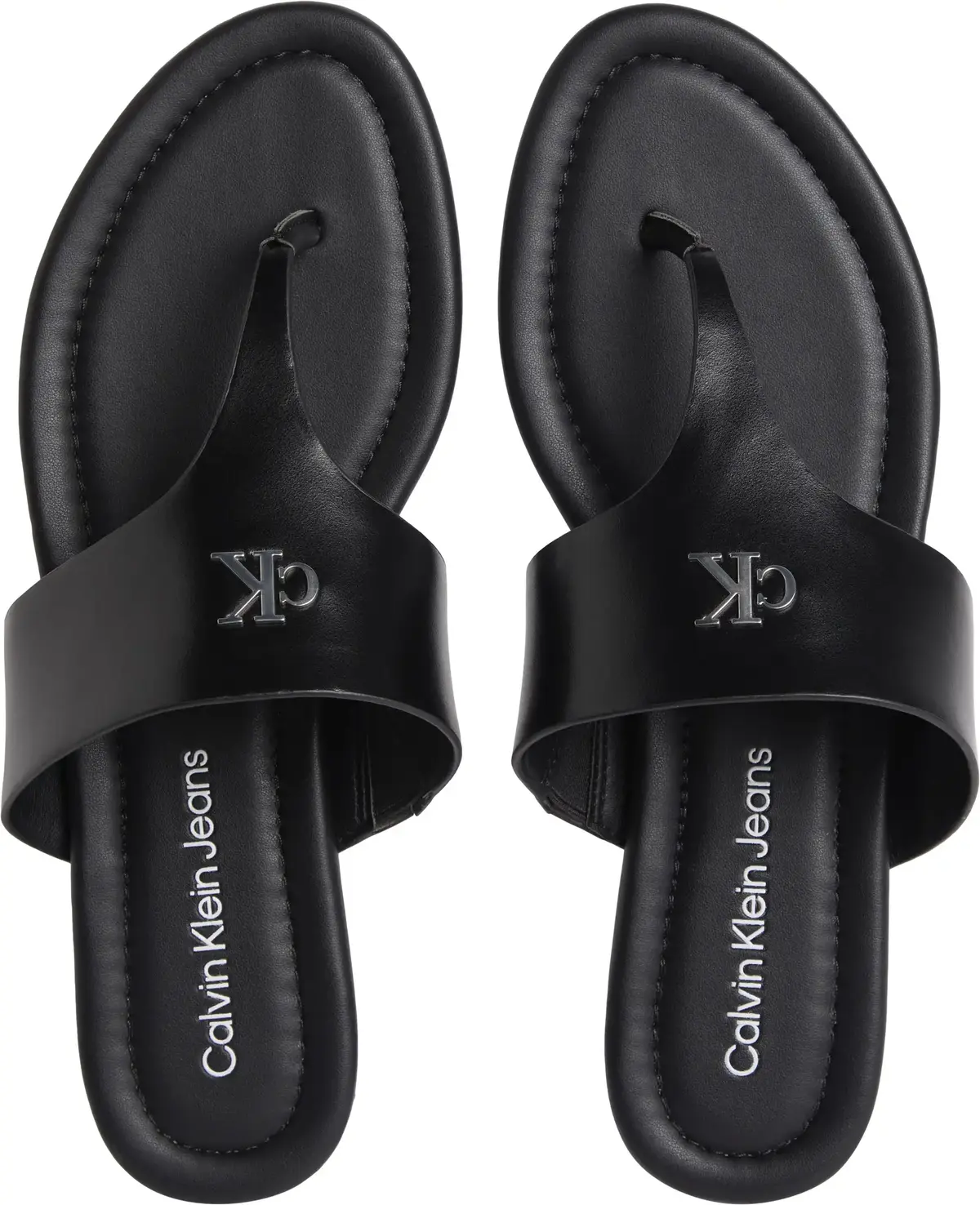 Calvin Klein FLAT SANDAL TOEPOST, 0GJ Siyah Kadın Terlik