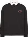 Calvin Klein COMPACT RUGBY LS POLO Erkek Siyah Polo Sweatshirt