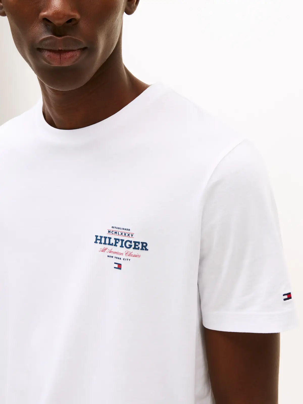 Tommy Hilfiger MONOTYPE ALL AMERICA, YBR Beyaz Erkek T-Shirt & Polo