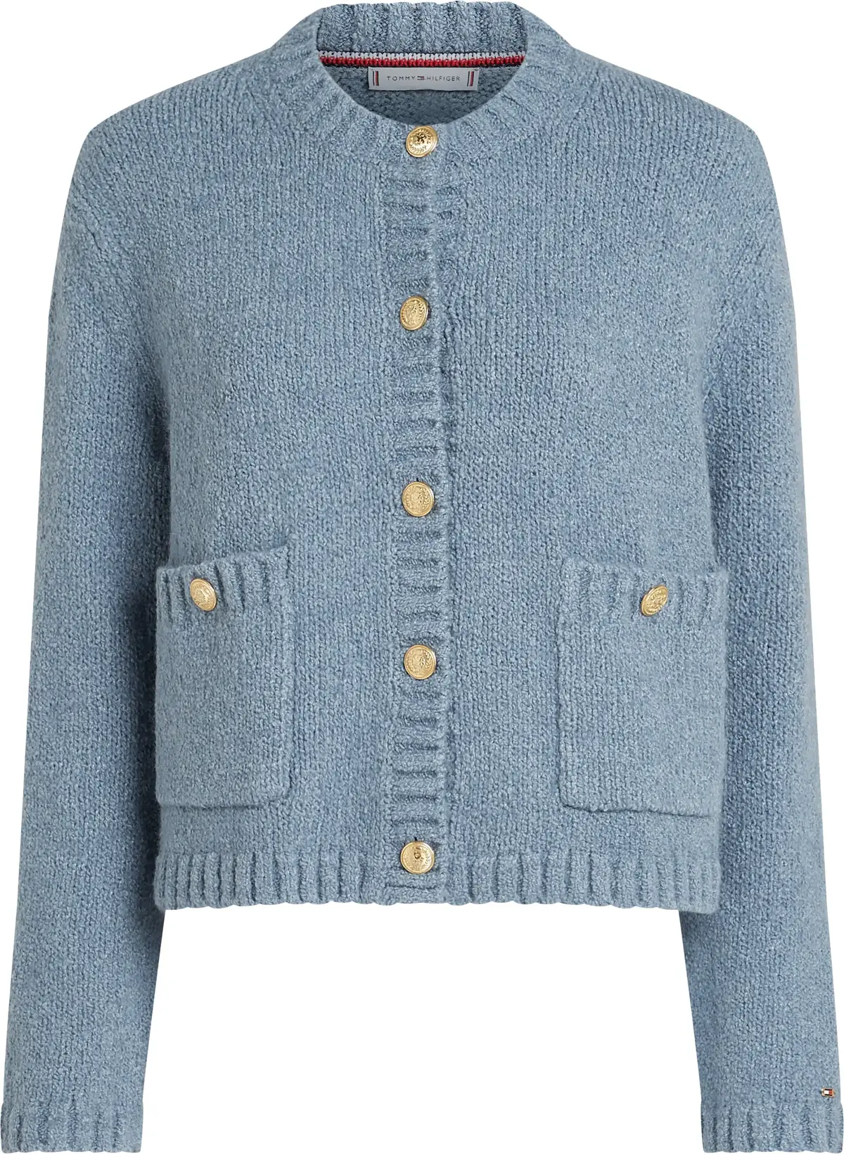 Tommy Hilfiger TEXTURED GOLD BUTTON, DY9 Mavi Kadın Kazak