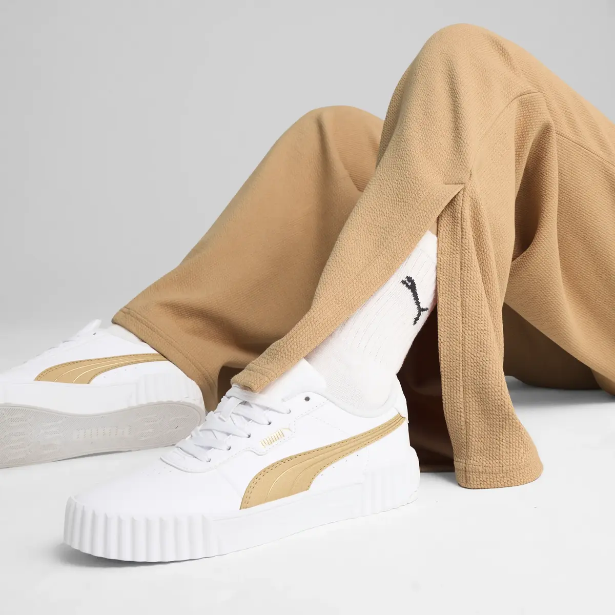 Puma HER High-Waist Straight Pant Bej Kadın Eşofman Altı