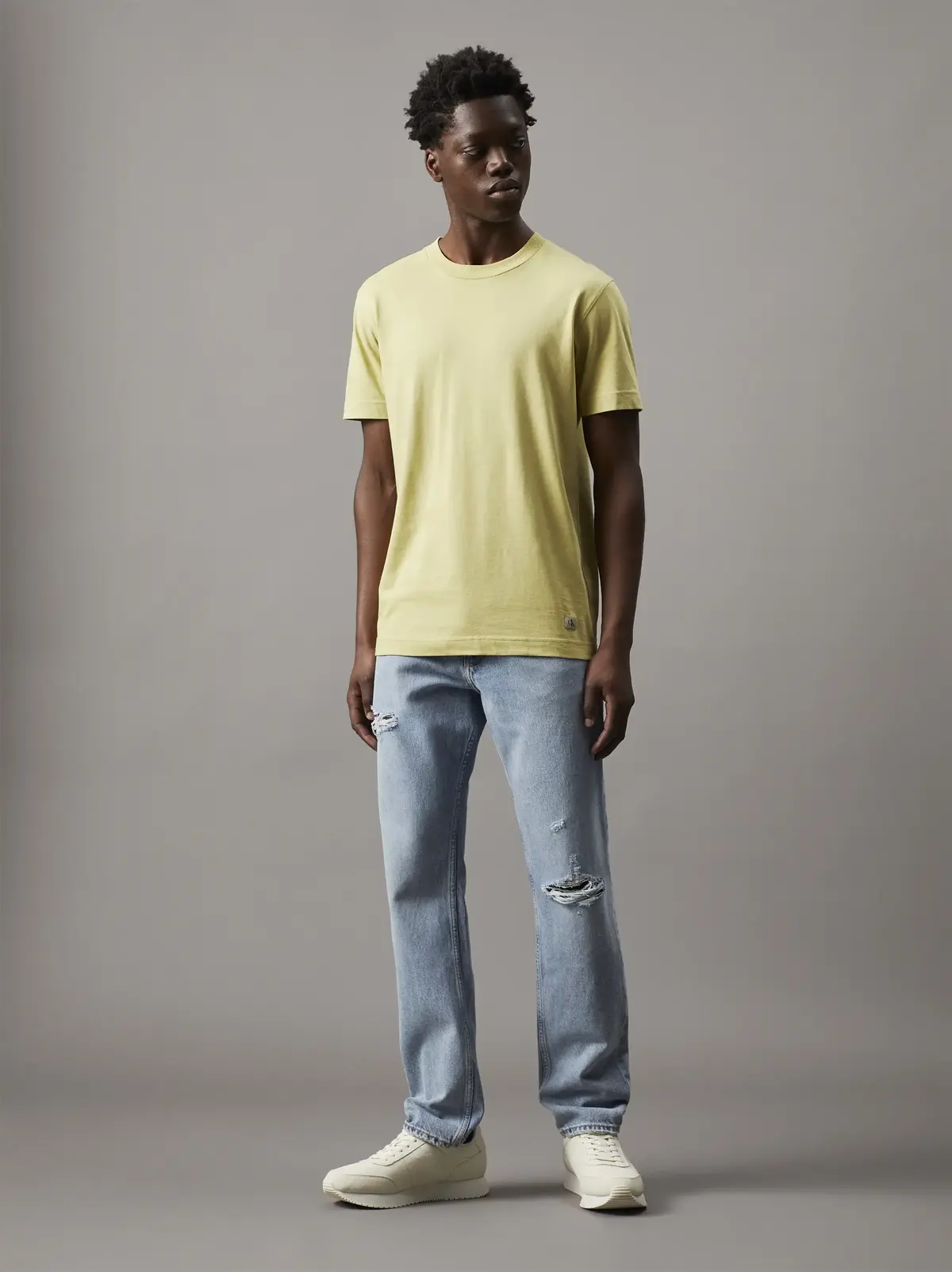 Calvin Klein WOVEN LABEL REGULAR, LHE Yeşil Erkek T-Shirt & Polo