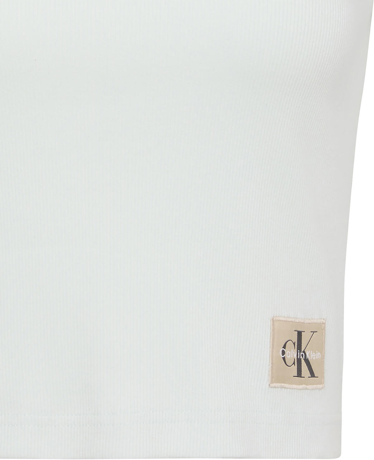 Calvin Klein A- WOVEN LABEL 2X2 RIB BABY TEE Yeşil Kadın T-Shirt
