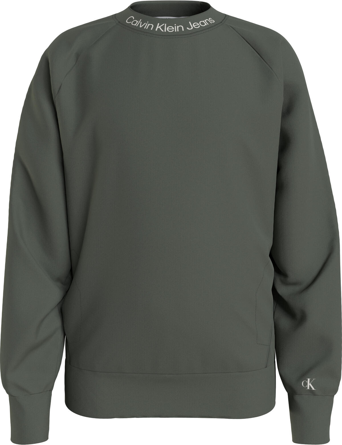 Calvin Klein INTARSIA FLEECE CREW Erkek Yeşil Sweatshirt