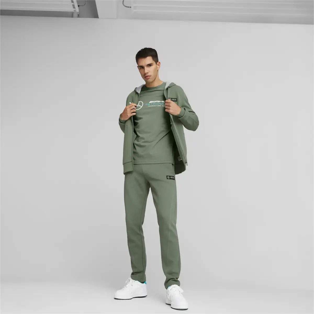 Puma MAPF1 Hooded Sweat Jacket Yeşil Erkek Fermuarlı Hoodie
