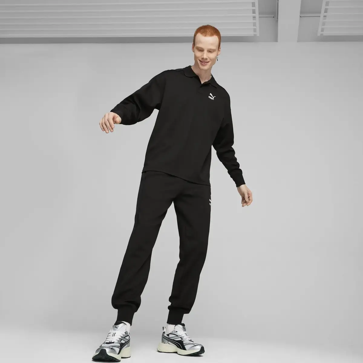 PUMA T7 Polo Crew Siyah Erkek Sweatshirt