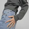 Puma CLASSICS+ Relaxed Cropped Hoodie Koyu Gri Kadın Hoodie