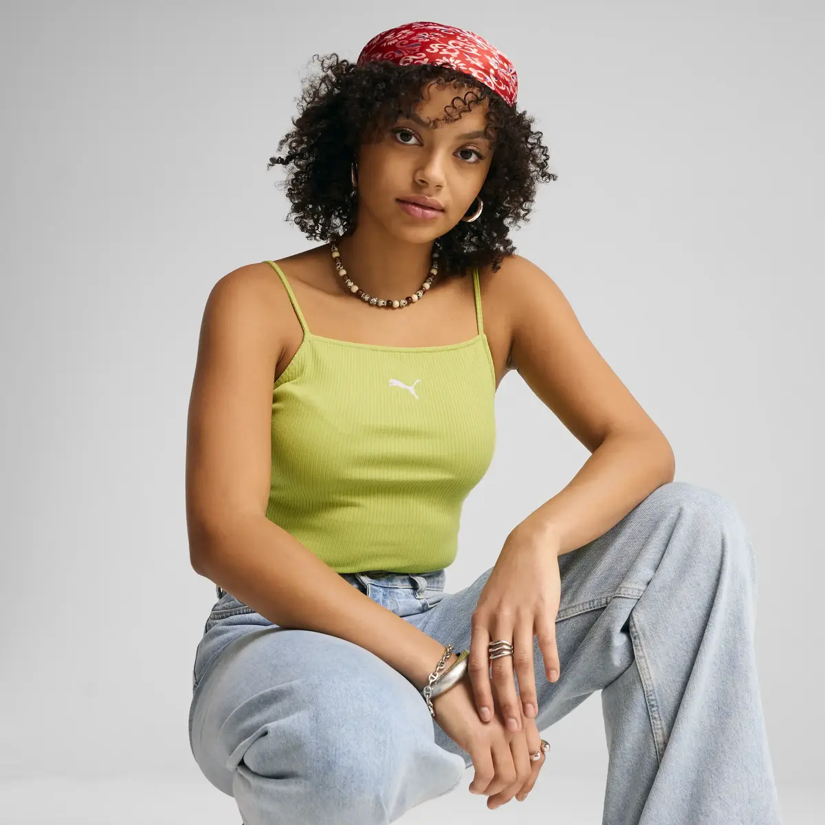 Puma WARDROBE ESS Ribbed Tank Top Kadın T-Shirt & Polo