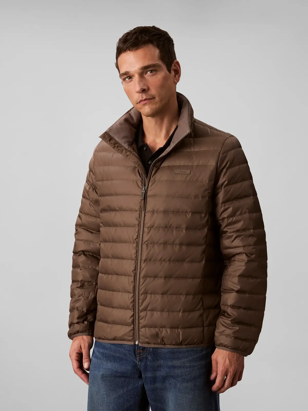 Calvin Klein LS LT WT NYLON CHANN, PDK Kahverengi Erkek Mont