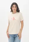 Calvin Klein HERO SS CLASSIC MONOLOGO CNECK T Bej Kadın Tişört Calvin Klein HERO SS CLASSIC MONOLOGO CNECK T Bej Kadın Tişört