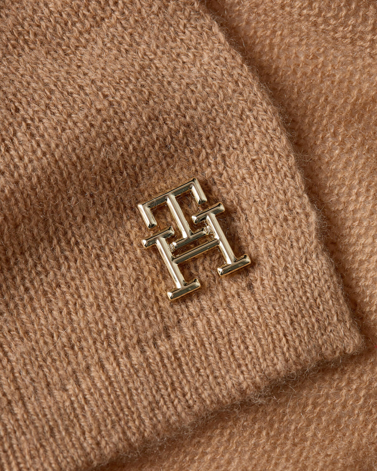 Tommy Hilfiger CASHMERE CHIC KNIT S Kadın Kahverengi Atkı