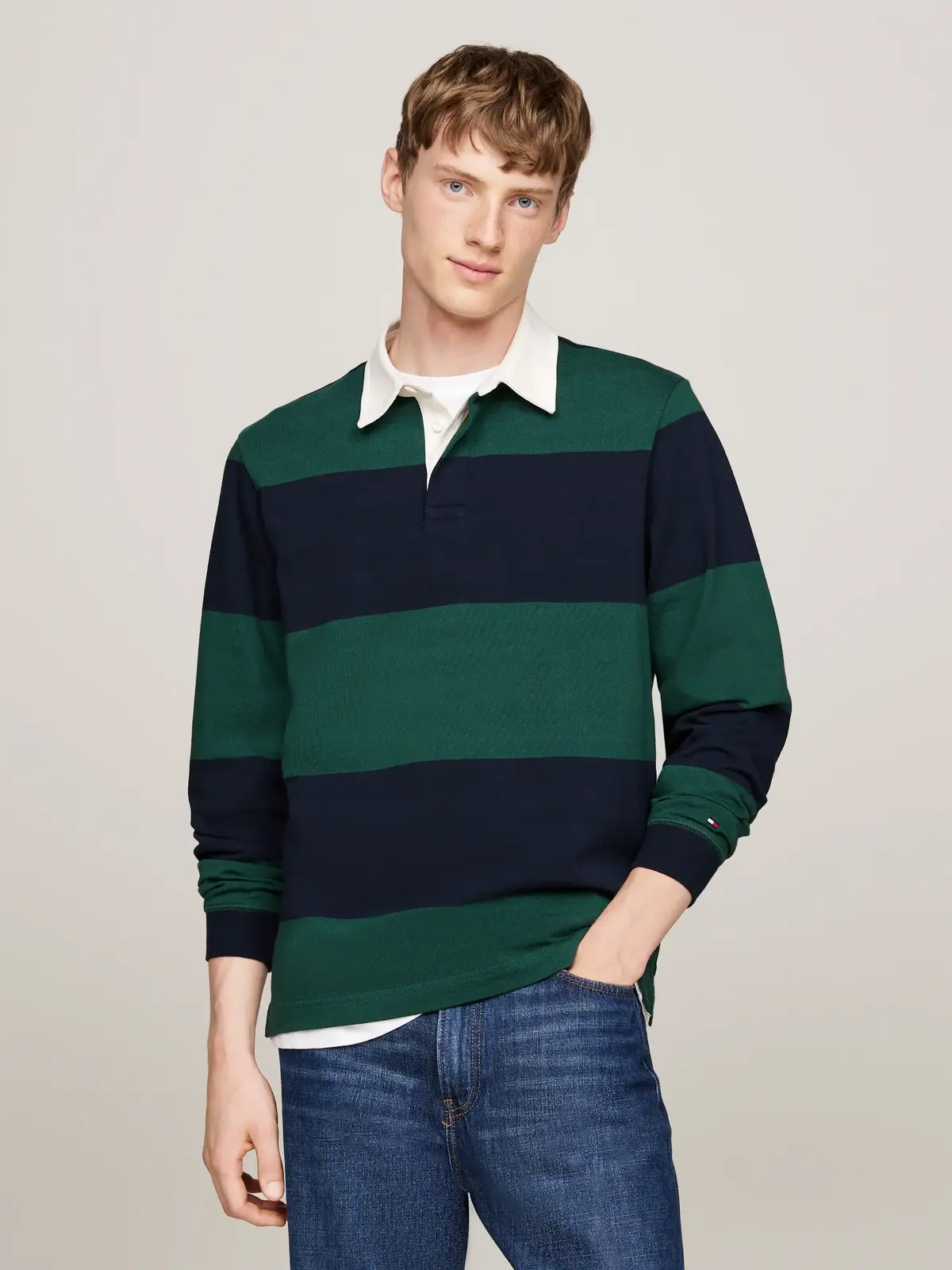 Tommy Hilfiger GIFTING RUGBY Erkek Yeşil Polo Sweatshirt