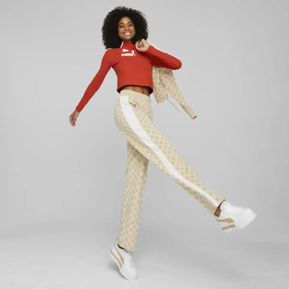 Puma T7 Cropped Slim Ls Tee Kırmızı Kadın T-Shirt
