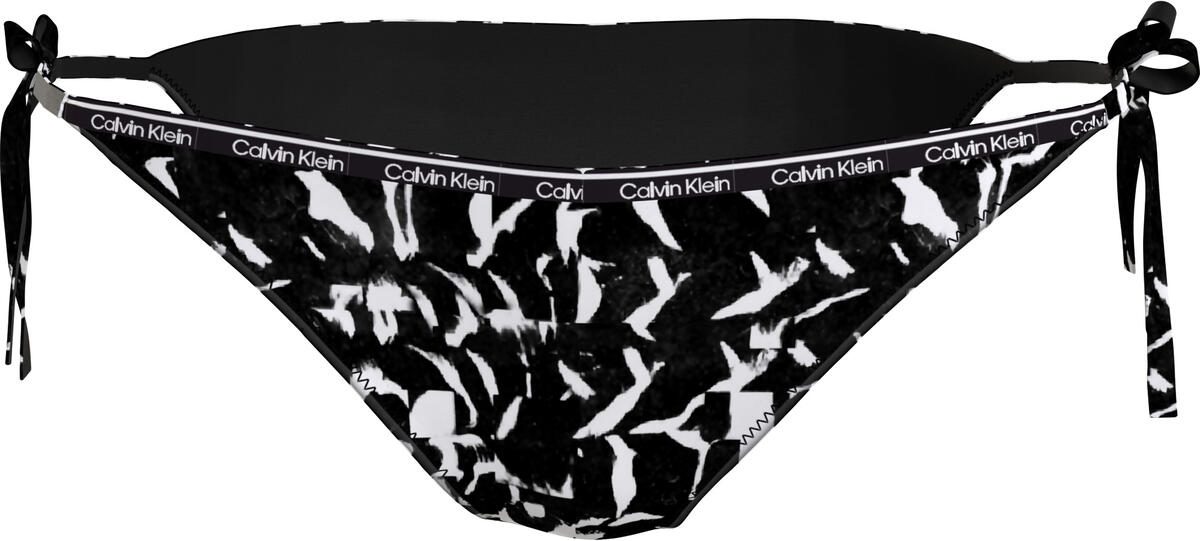 Calvin Klein STRING SIDE TIE-PRIN Kadın Siyah Bikini Altı