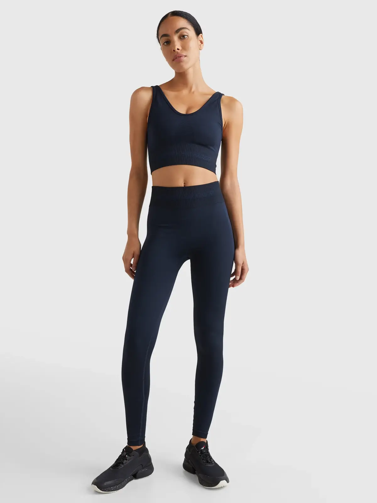 Tommy Hilfiger HW SHINY SEAMLESS LE Kadın Siyah Tayt