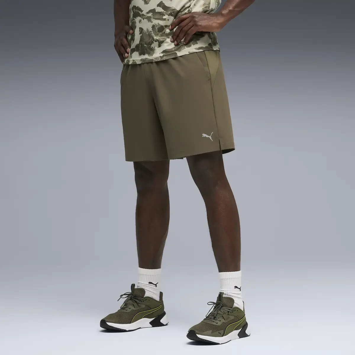 Puma M PWRTRAIN FABRIC MIX SHORT Haki Erkek Şort