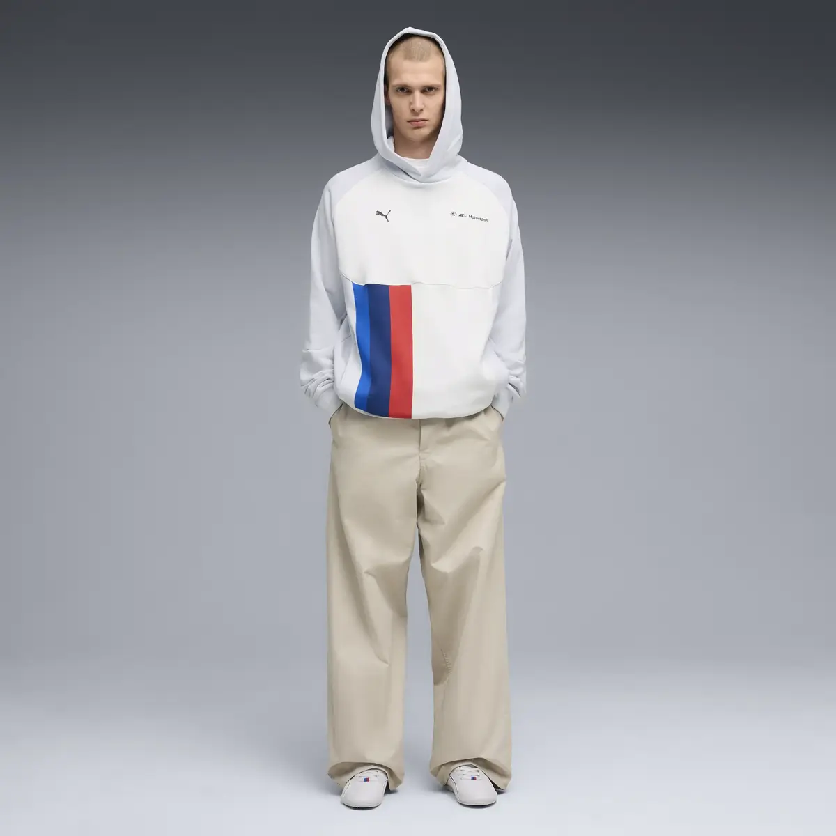 PUMA BMW MMS Ls Pumatech-X Hoodie Gri Erkek Sweatshirt