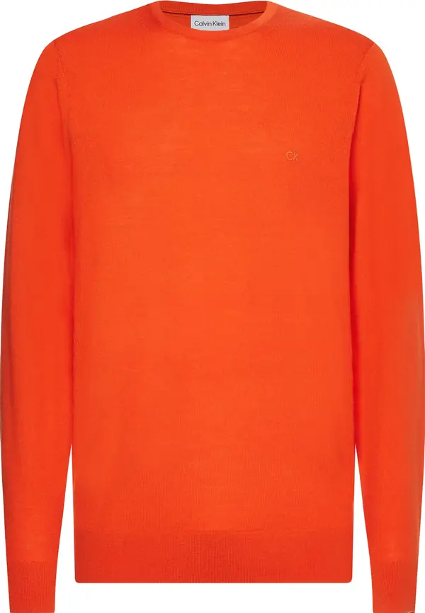 Calvin Klein SUPERIOR WOOL CREW N Erkek Turuncu Kazak