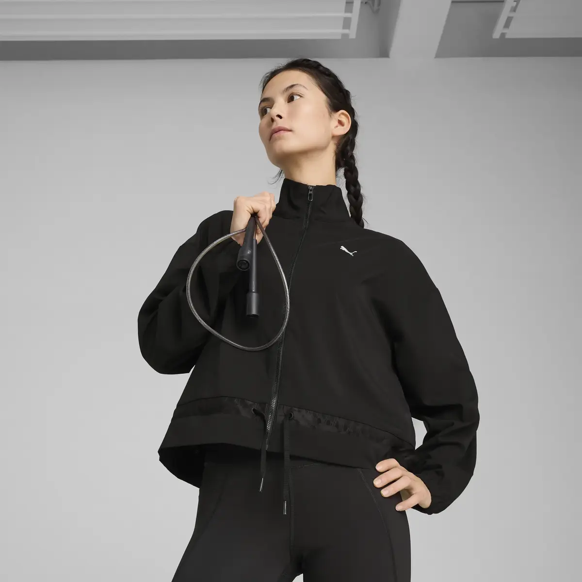 PUMA LACE WOVEN JACKET Siyah Kadın Ceket