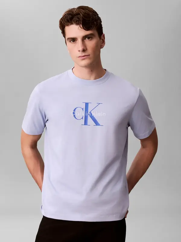 Calvin Klein SS Hero Monologo Tee, TKF Mavi Erkek T-Shirt