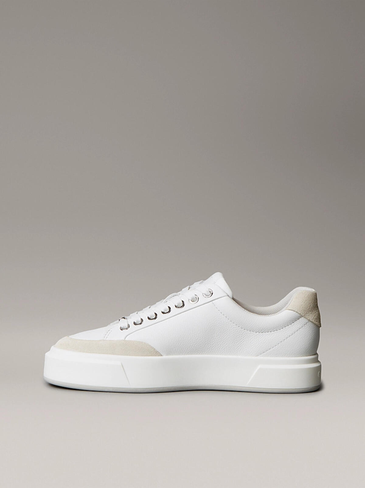Calvin Klein BASKET CUPSOLE LACEUP LTH MIX Krem Kadın Sneaker