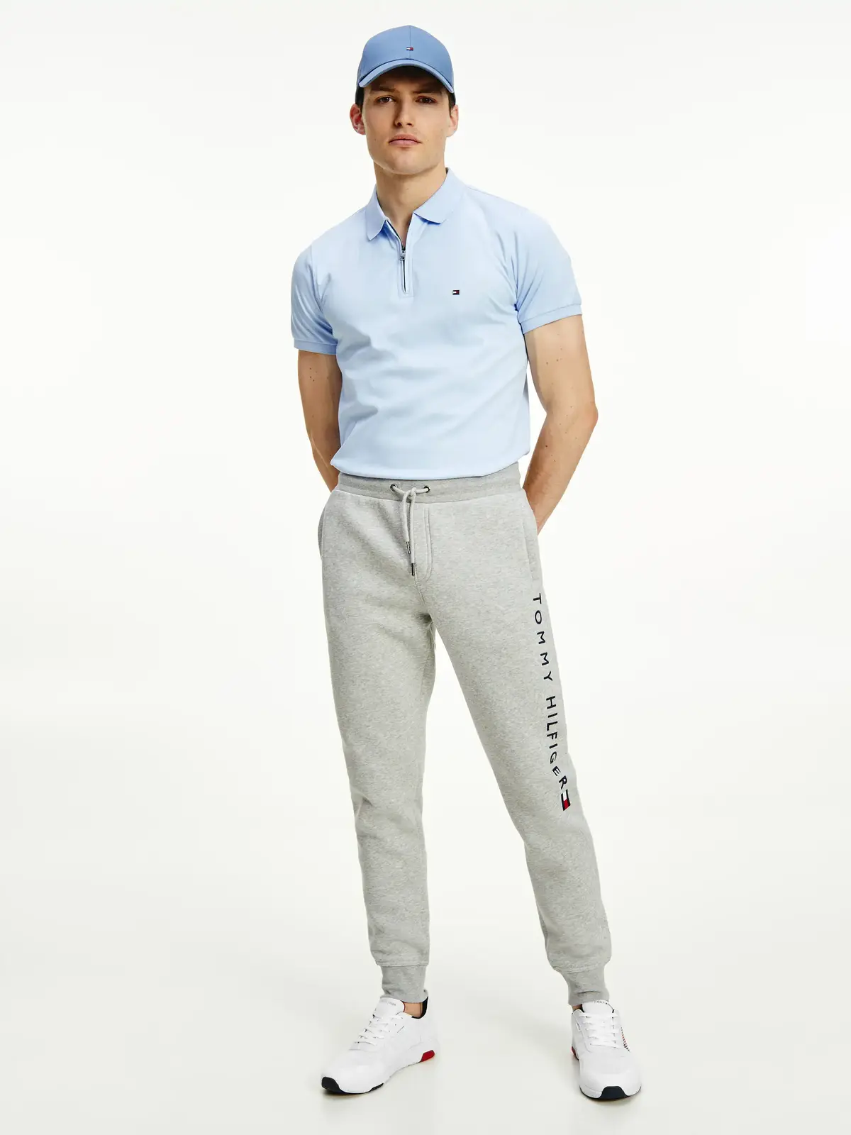 Tommy Hilfiger STACKED LOGO PANT Erkek Gri Eşofman Altı