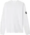Calvin Klein MONOLOGO BADGE WAFFL Erkek Beyaz T-Shirt