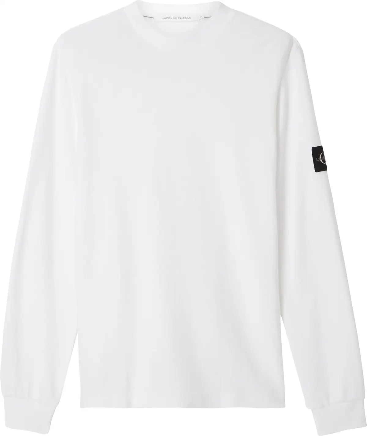 Calvin Klein MONOLOGO BADGE WAFFL Erkek Beyaz T-Shirt
