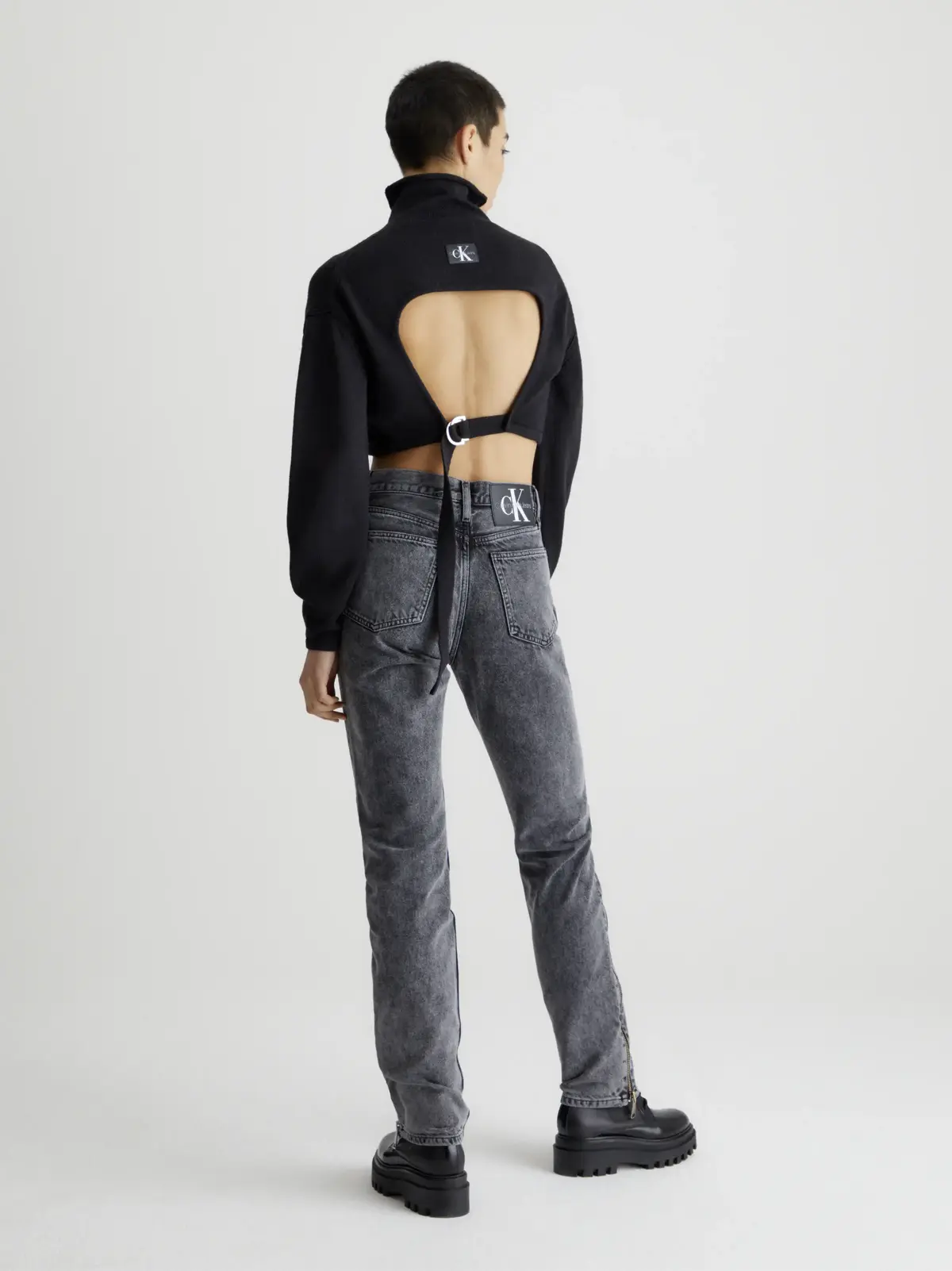 Calvin Klein AUTHENTIC SLIM STRAI Kadın Antrasit Kot Pantolon