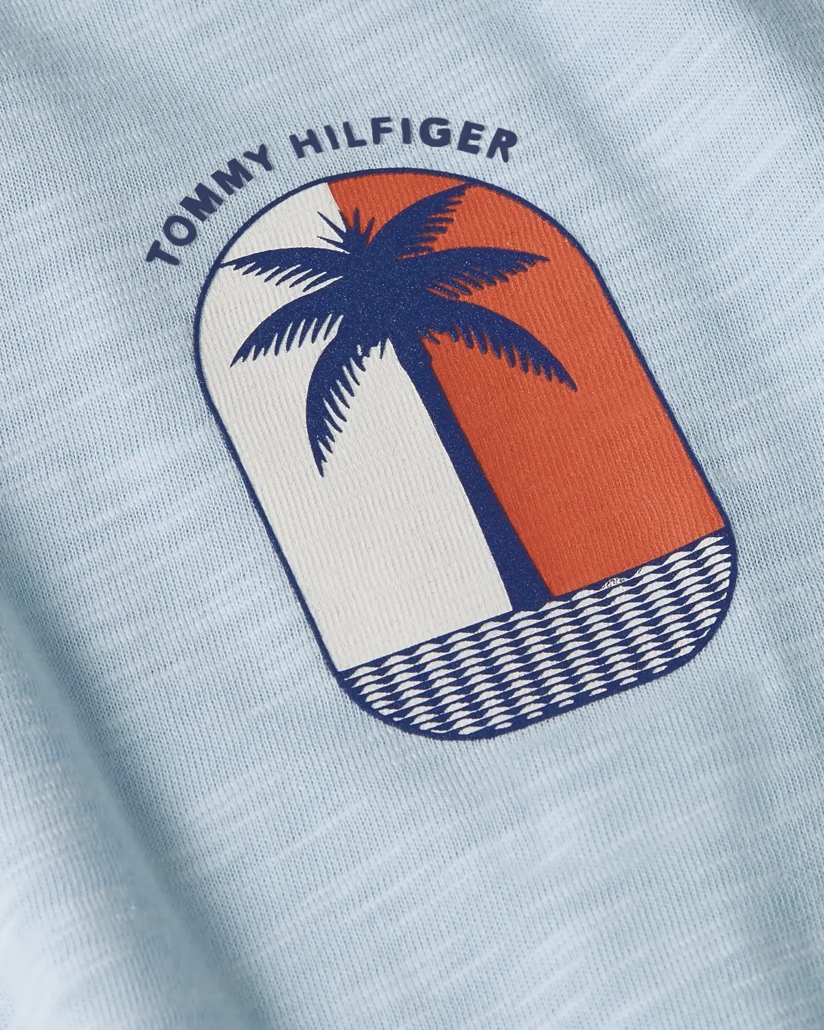 Tommy Hilfiger PALM TREE LABEL TEE Erkek Mavi T-Shirt