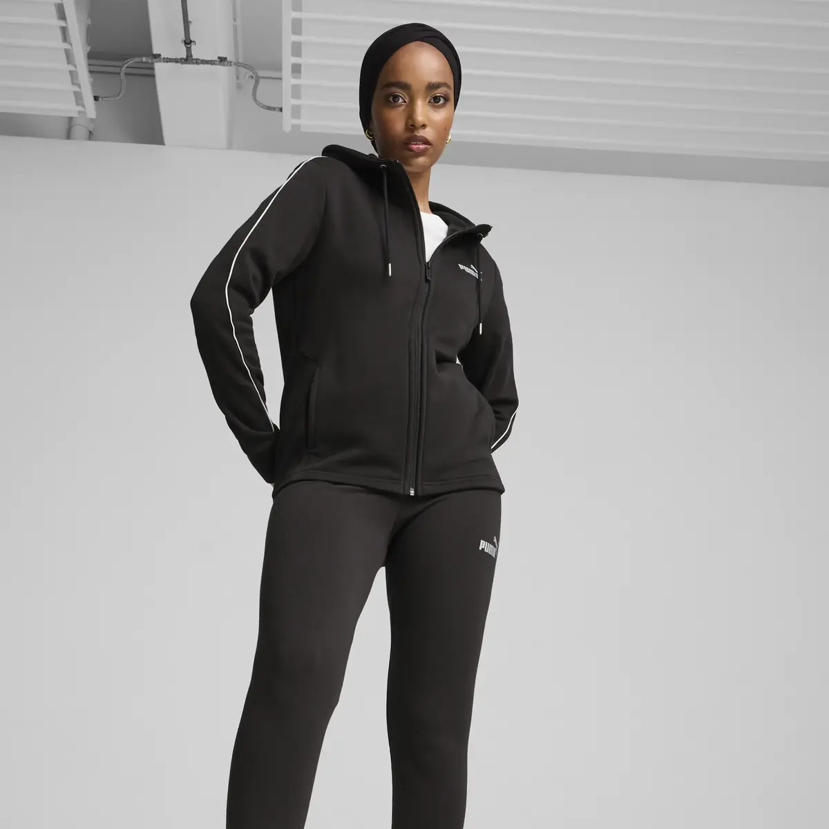 Puma Metallic Tracksuit FL Siyah Kadın Eşofman Takımı