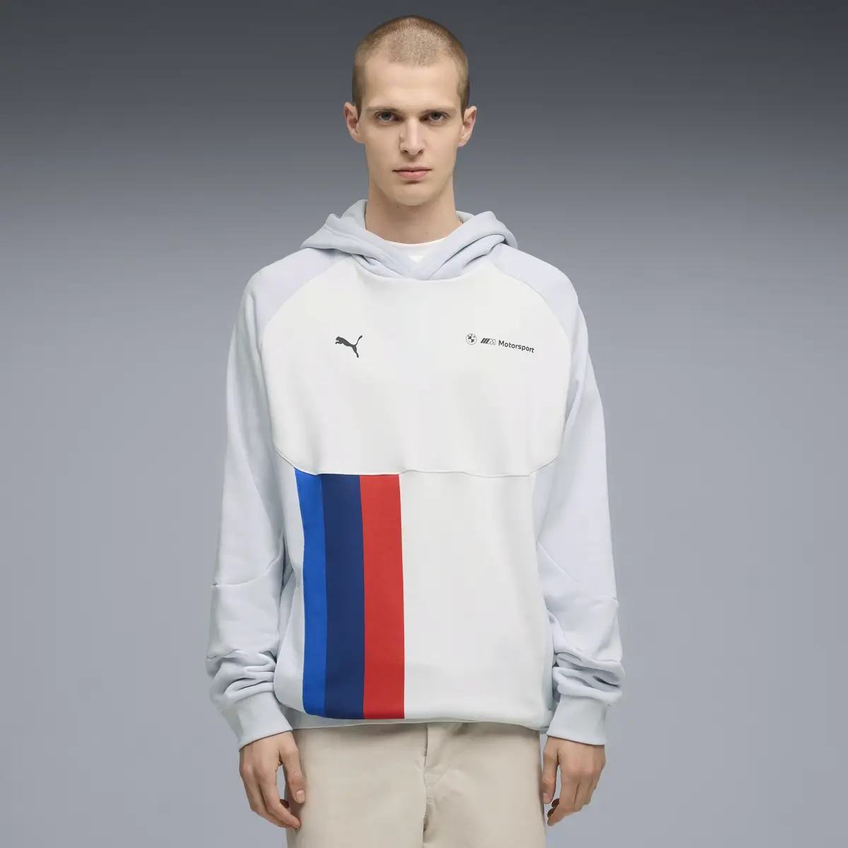 PUMA BMW MMS Ls Pumatech-X Hoodie Gri Erkek Sweatshirt