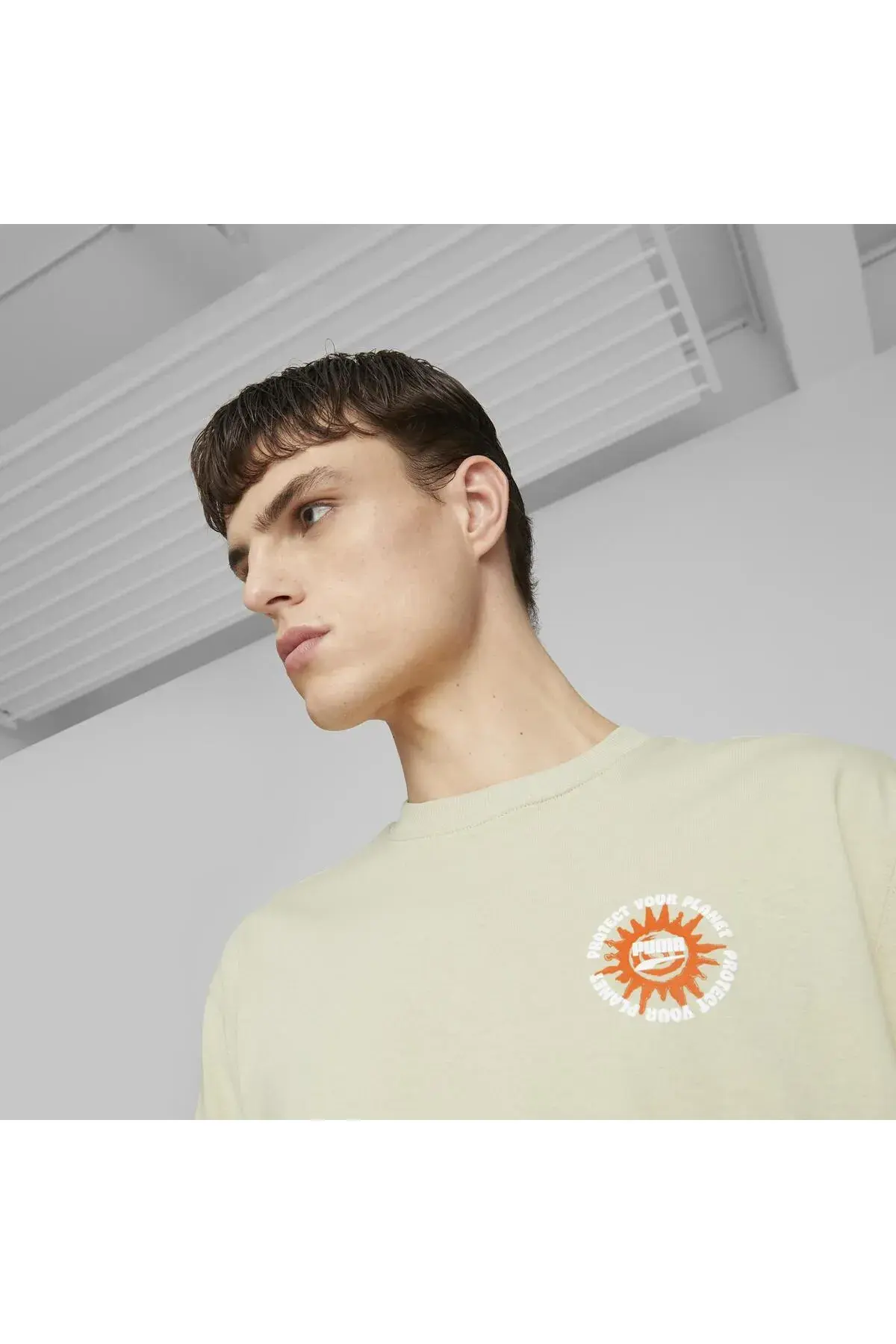 Puma DOWNTOWN Graphic Tee Bej Erkek T-Shirt