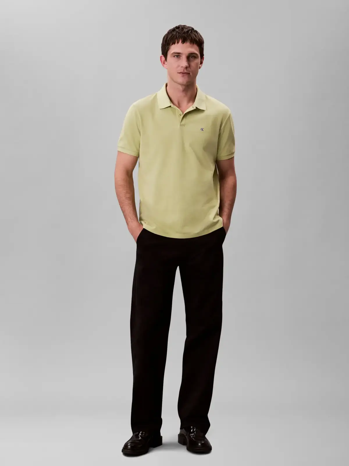 Calvin Klein SS MONOGRAM PIQUE PO, VEO Sarı Erkek Polo T-Shirt