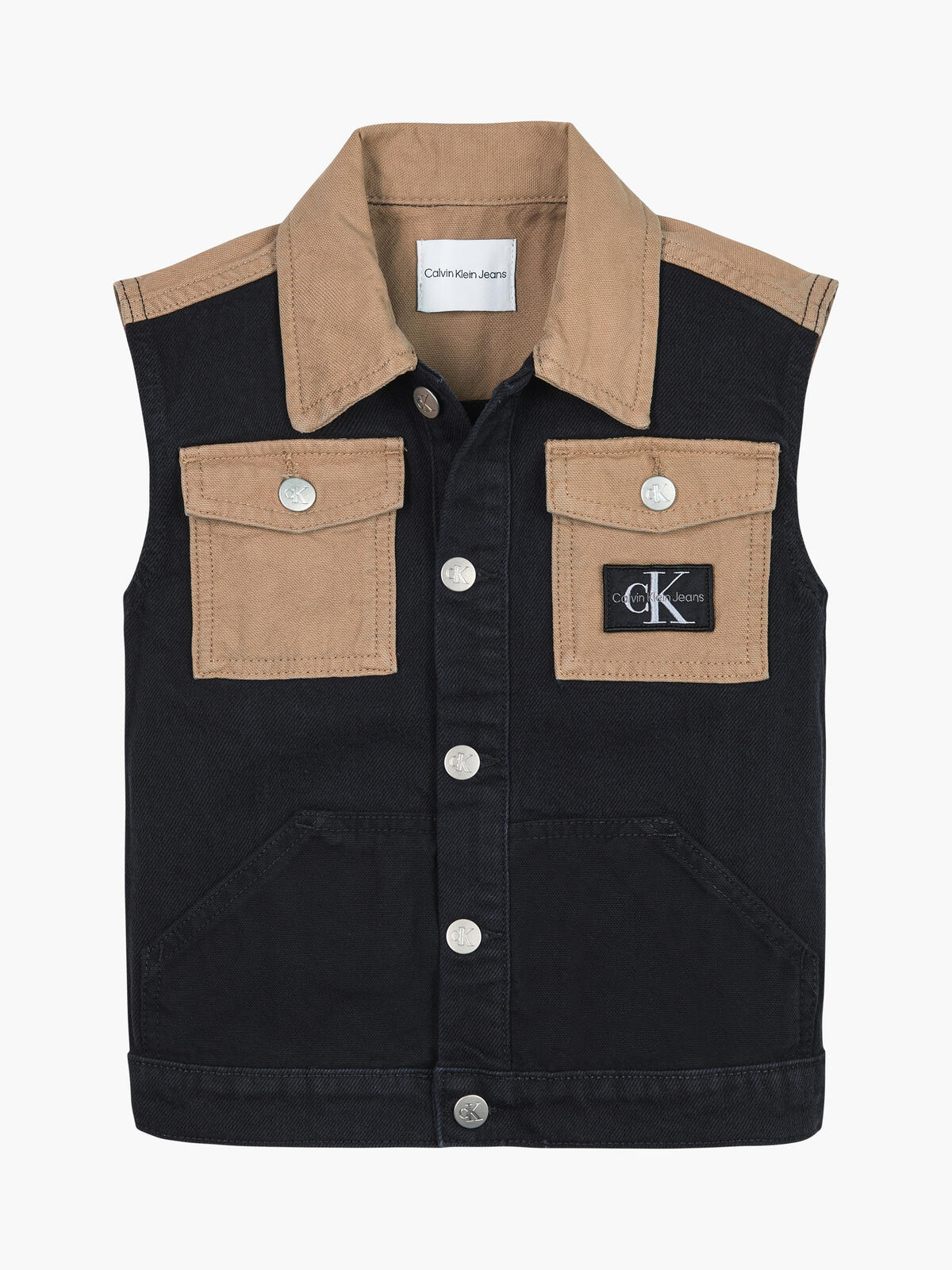 Calvin Klein DEEP BLACK COLORBLOC Erkek Siyah Yelek