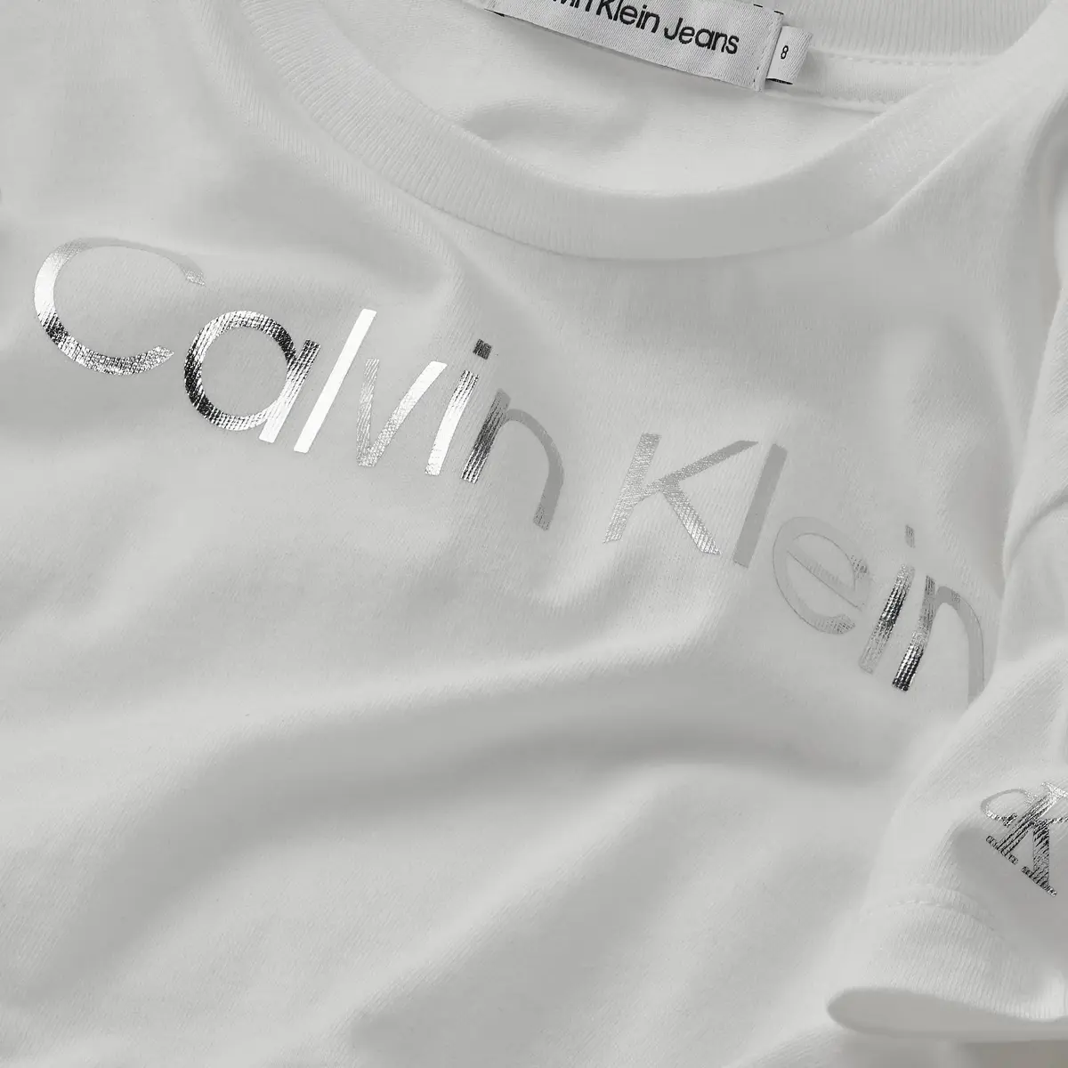 Calvin Klein INST SILVER LOGO SLI Kadın Beyaz T-Shirt