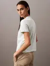 Calvin Klein SS FLOCKED LOGO CN T, VWD Mavi Kadın T-Shirt & Polo