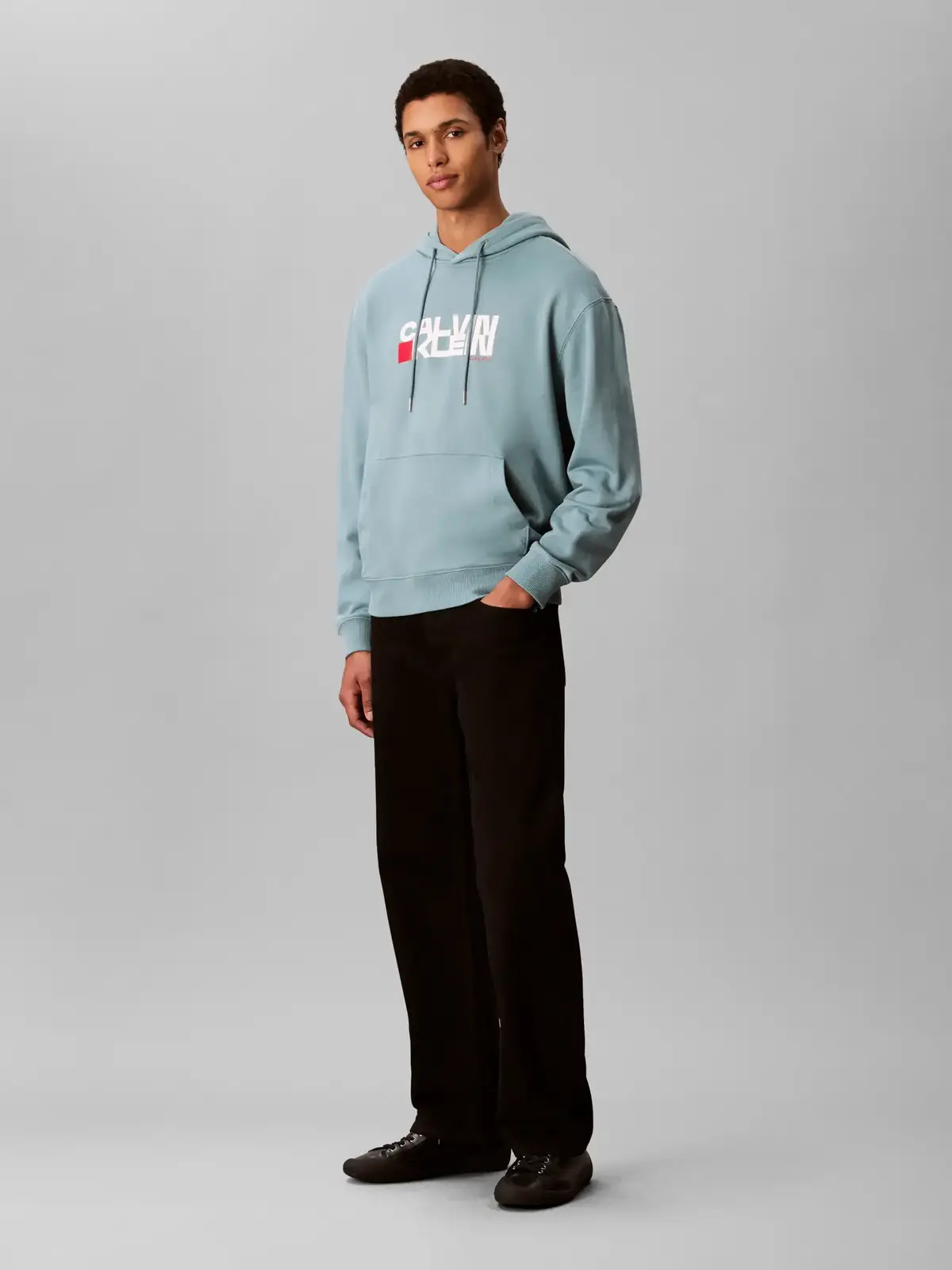 Calvin Klein LS EU 350TERRY CK Yeşil Erkek Kapüşonlu Sweatshirt