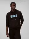 Calvin Klein LS EU 350TERRY CKNY Siyah Erkek Kapüşonlu Sweatshirt