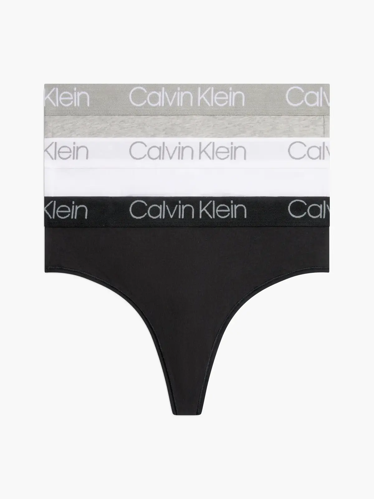 Calvin Klein 3PK HIGH WAIST THONG Kadın Siyah Tanga Set