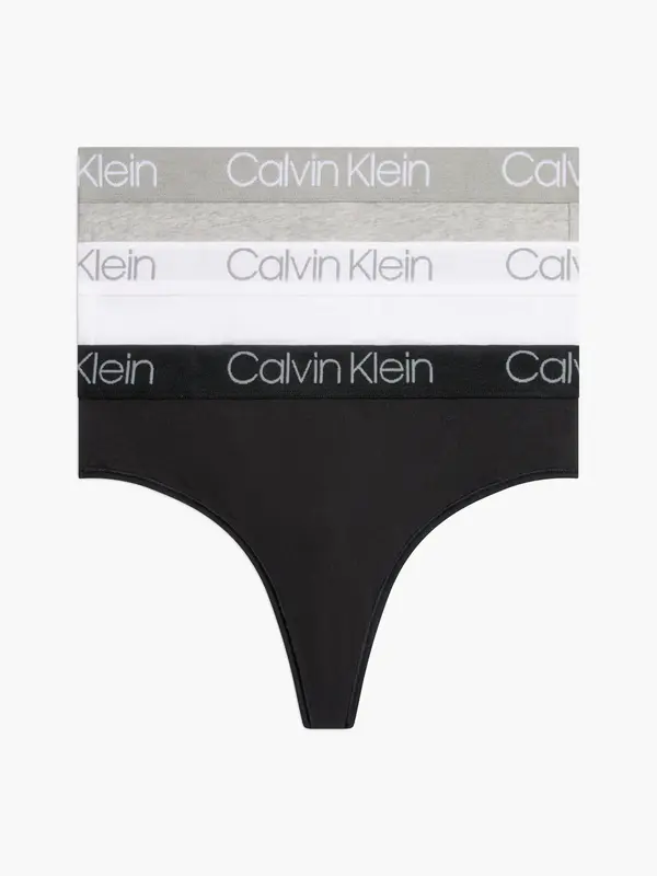 Calvin Klein 3PK HIGH WAIST THONG Kadın Siyah 3lü Tanga Set
